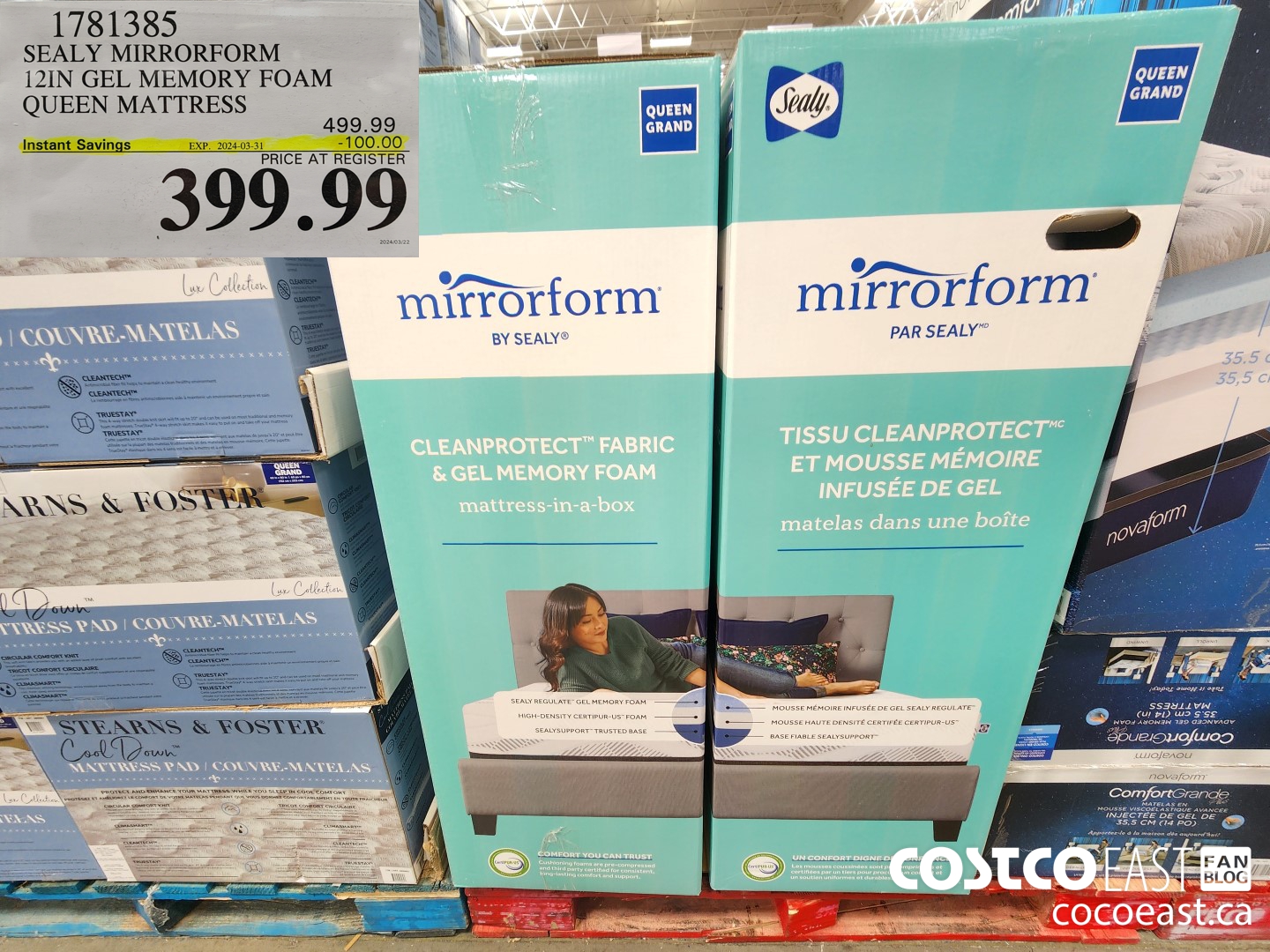 1781385 SEALY MIRRORFORM 12IN GEL MEMORY FOAM QUEEN MATTRESS ($100.00 INSTANT SAVINGS EXPIRES ON 2024-03-31) $399.99