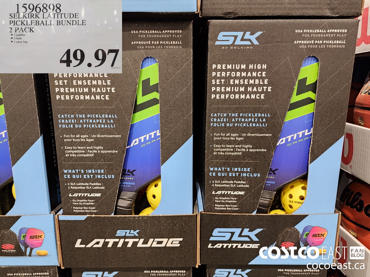 1596898 SELKIRK LATITUDE PICKLEBALL BUNDLE 2 PACK $49.97