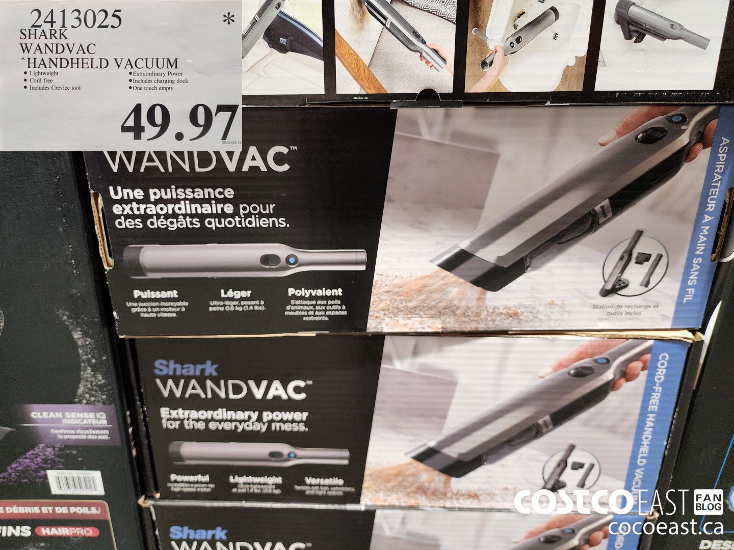 2413025 SHARK WANDVAC HANDHELD VACUUM $49.97