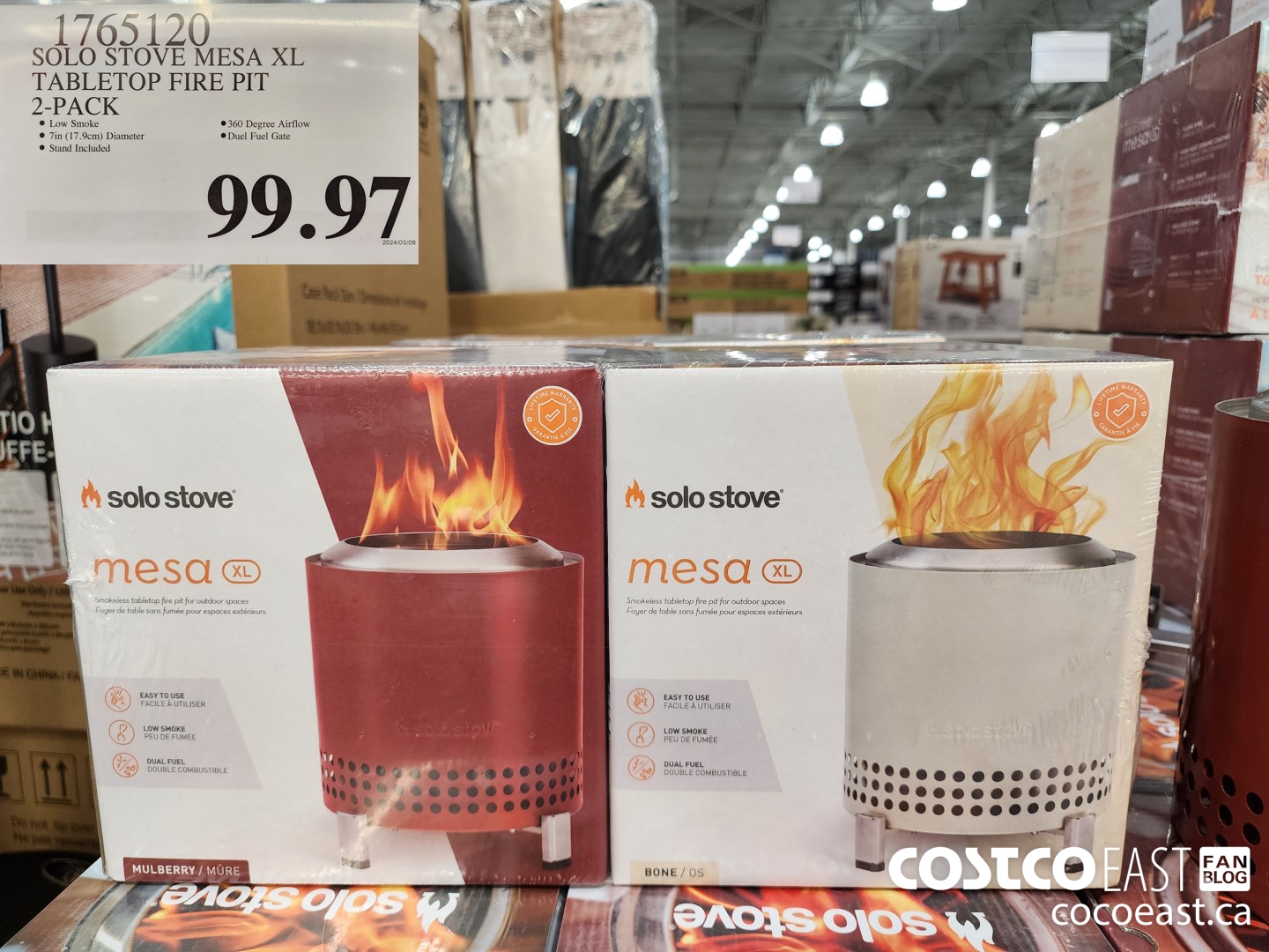 1765120 SOLO STOVE MESA XL TABLETOP FIRE PIT 2-PACK $99.97