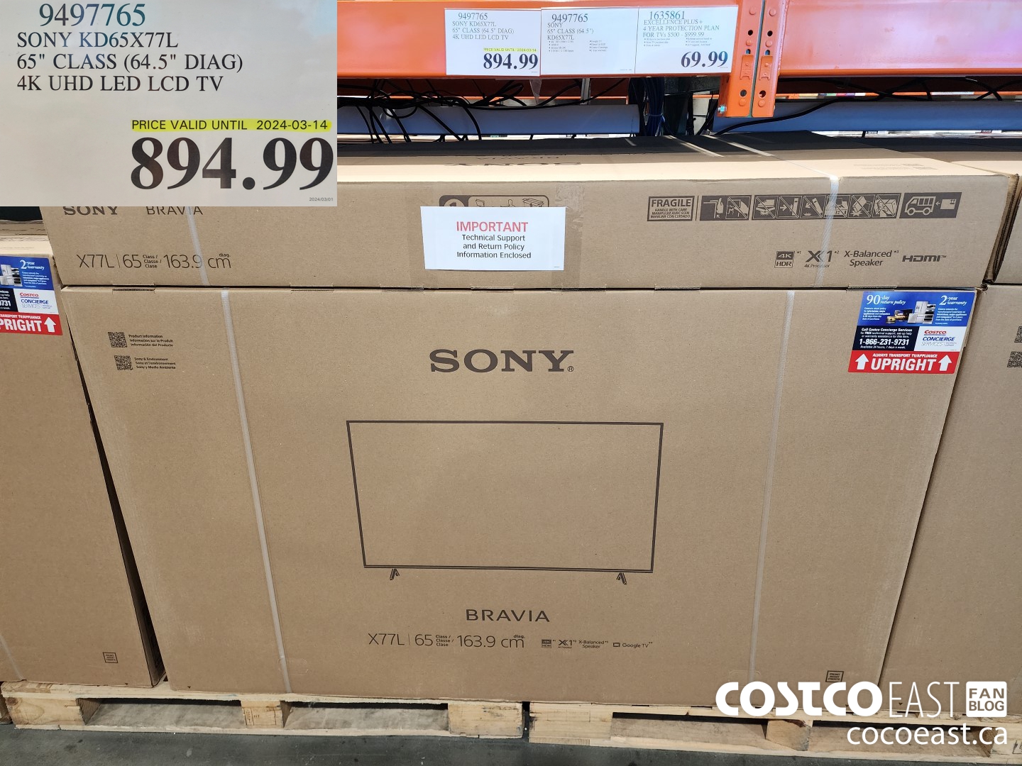 9497765 SONY KD65X77L 65