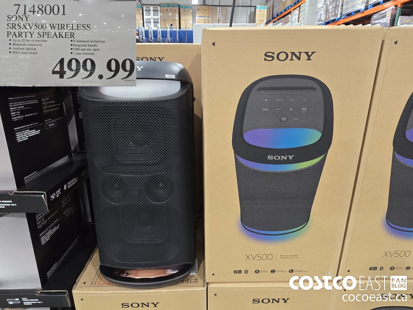 7148001 SONY SRSXV500 WIRELESS PARTY SPEAKER $499.99
