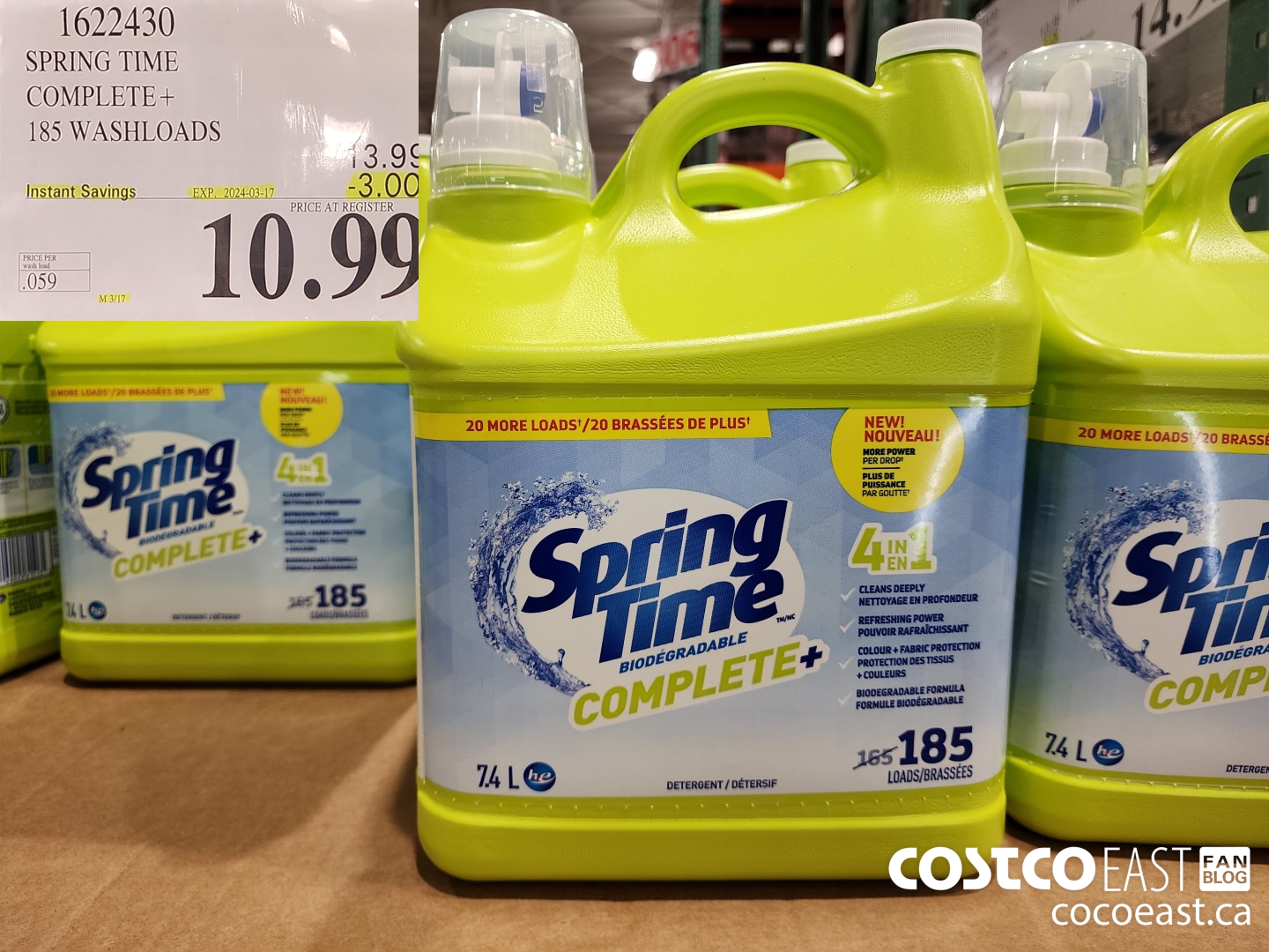 1622430 SPRING TIME COMPLETE+ 185 washloads ($3.00 INSTANT SAVINGS EXPIRES ON 2024-03-17) $10.99