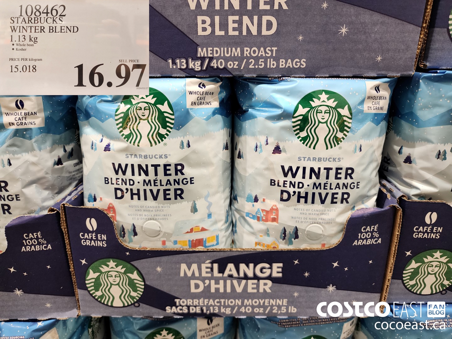 108462 STARBUCKS WINTER BLEND 1.13 KG $16.97