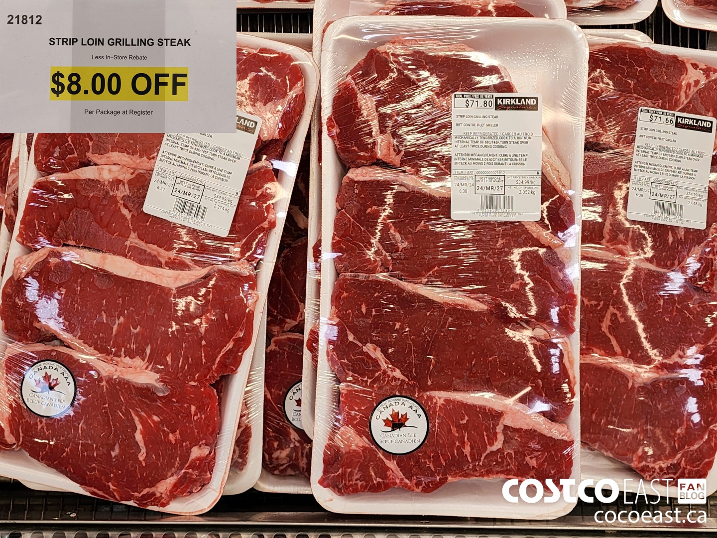 21812 STRIP LOIN GRILLING STEAK  ($80.00 INSTANT SAVINGS)