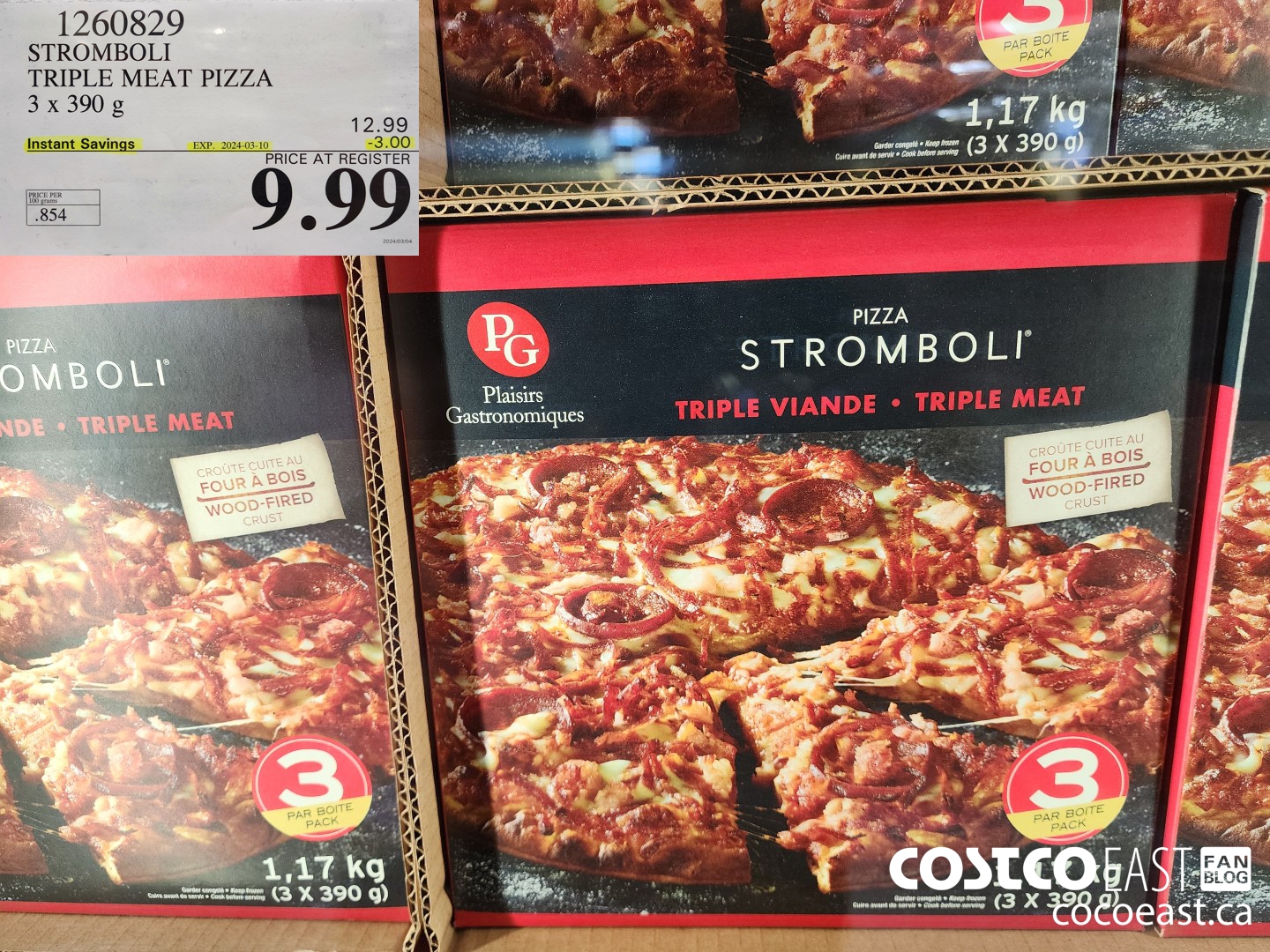 1260829 STROMBOLI TRIPLE MEAT PIZZA 3 x 390 g ($3.00 INSTANT SAVINGS EXPIRES ON 2024-03-10) $9.99
