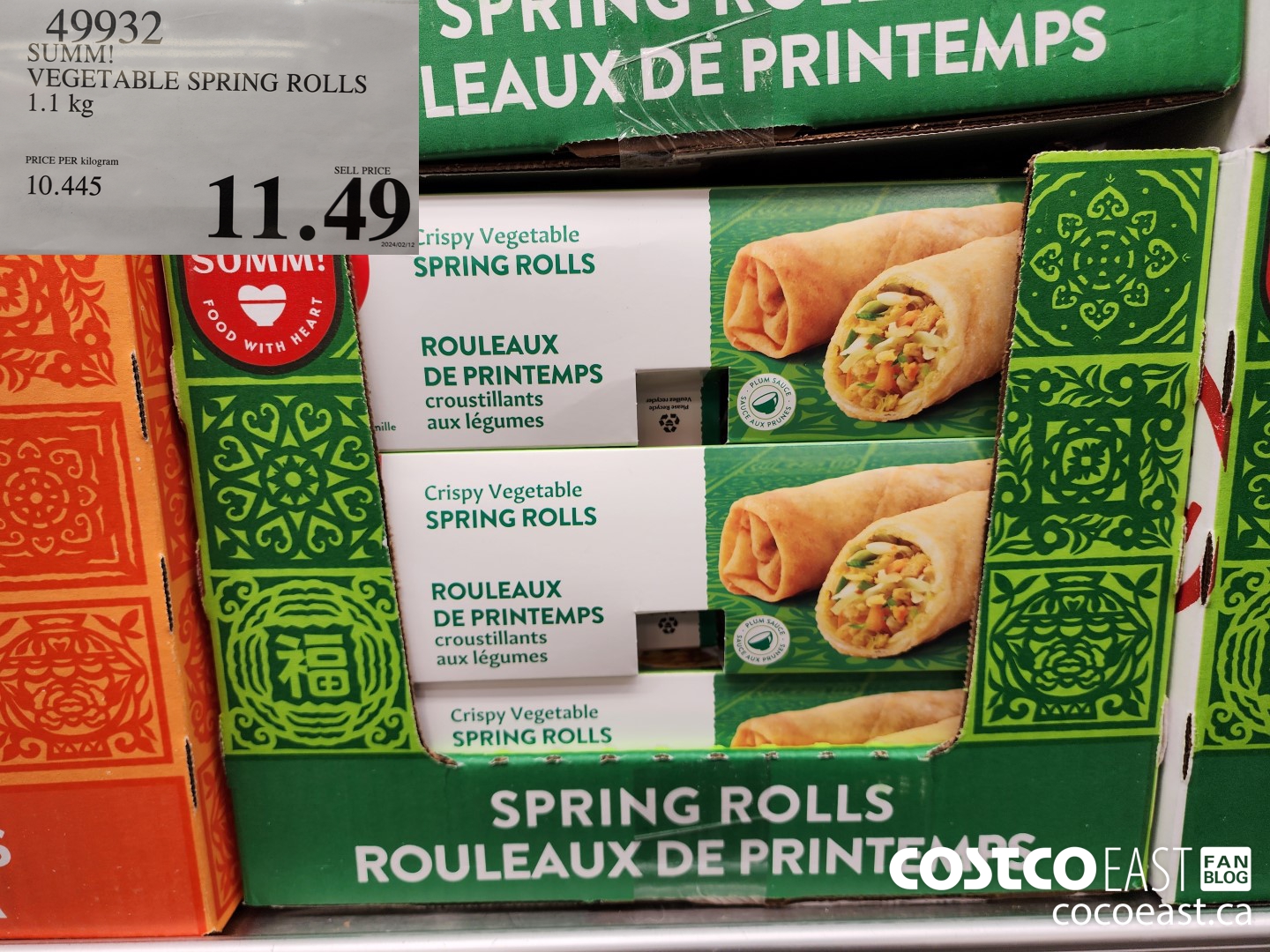 49932 SUMM! VEGETABLE SPRING ROLLS 1.1KG $11.49