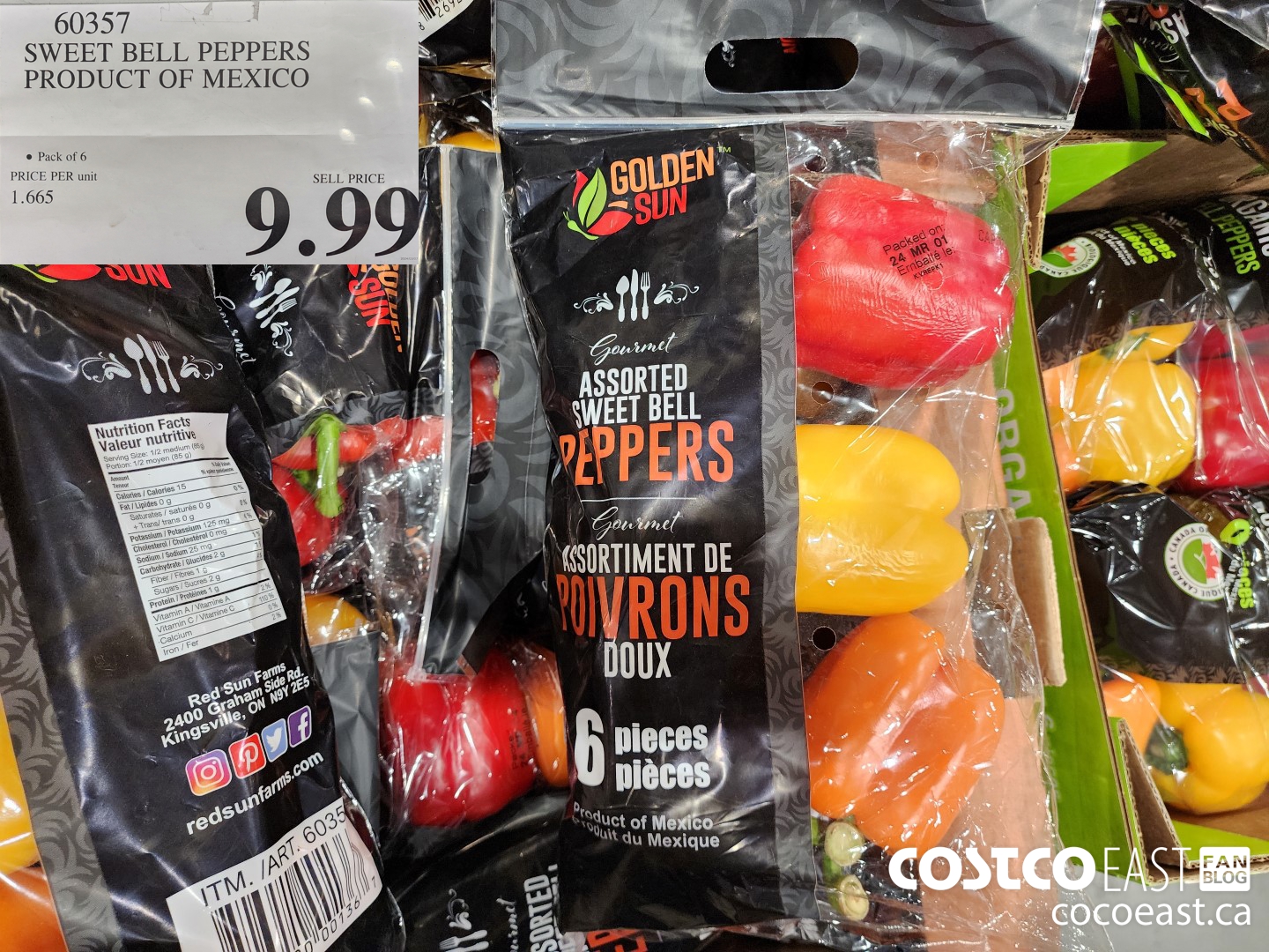 60357 SWEET BELL PEPPERS PRODUCT OF MEXICO $9.99