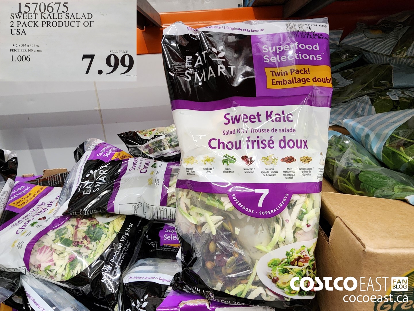 1570675 SWEET KALE SALAD 2 PACK PRODUCT OF USA $7.99