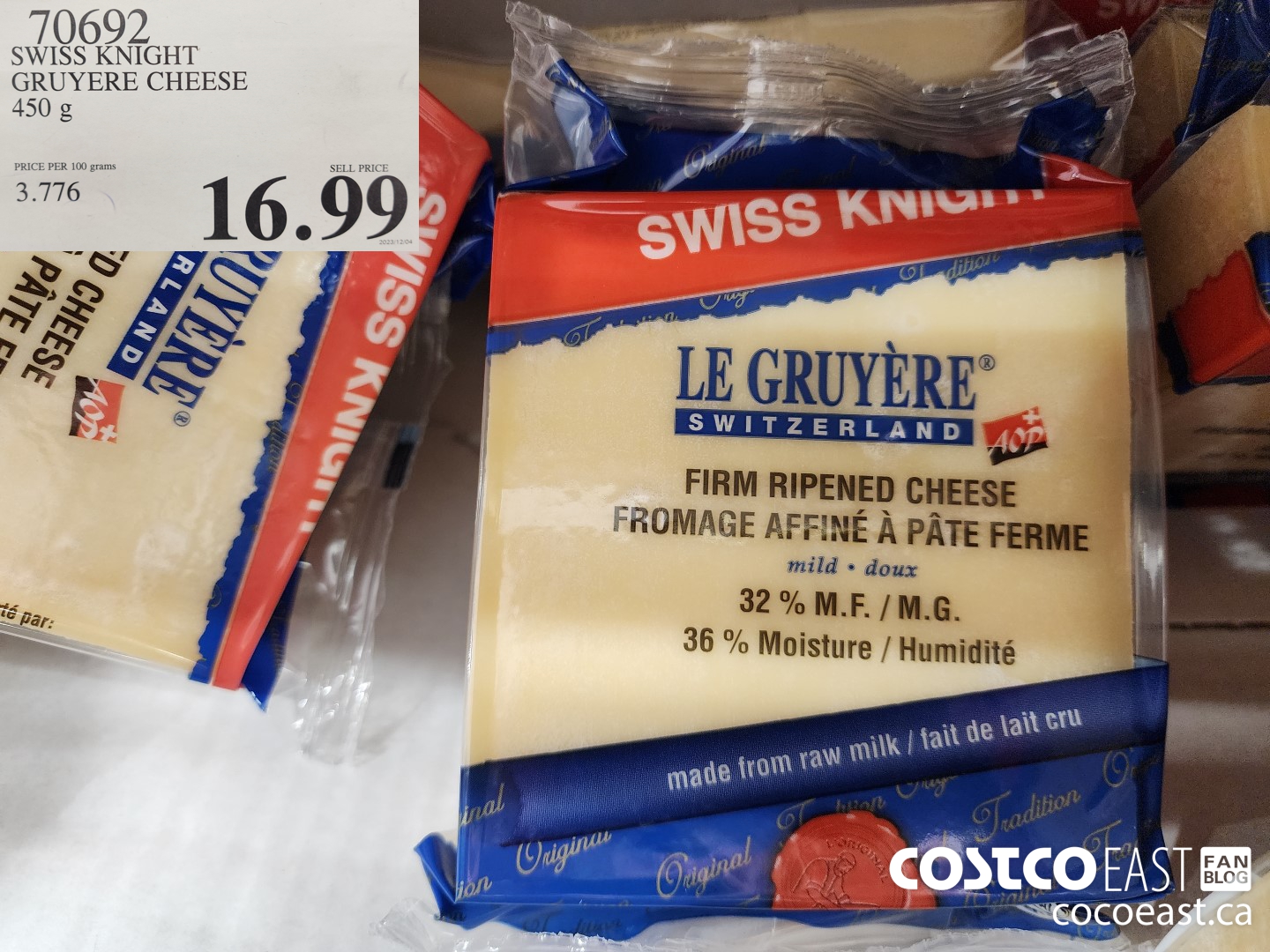70692 SWISS KNIGHT GRUYERE CHEESE 450 g $16.99