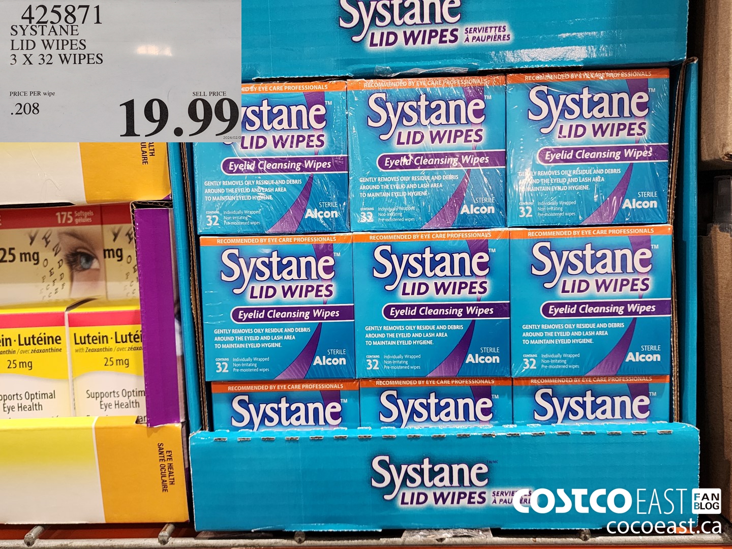 425871 SYSTANE LID WIPES 3 X 32 WIPES $19.99