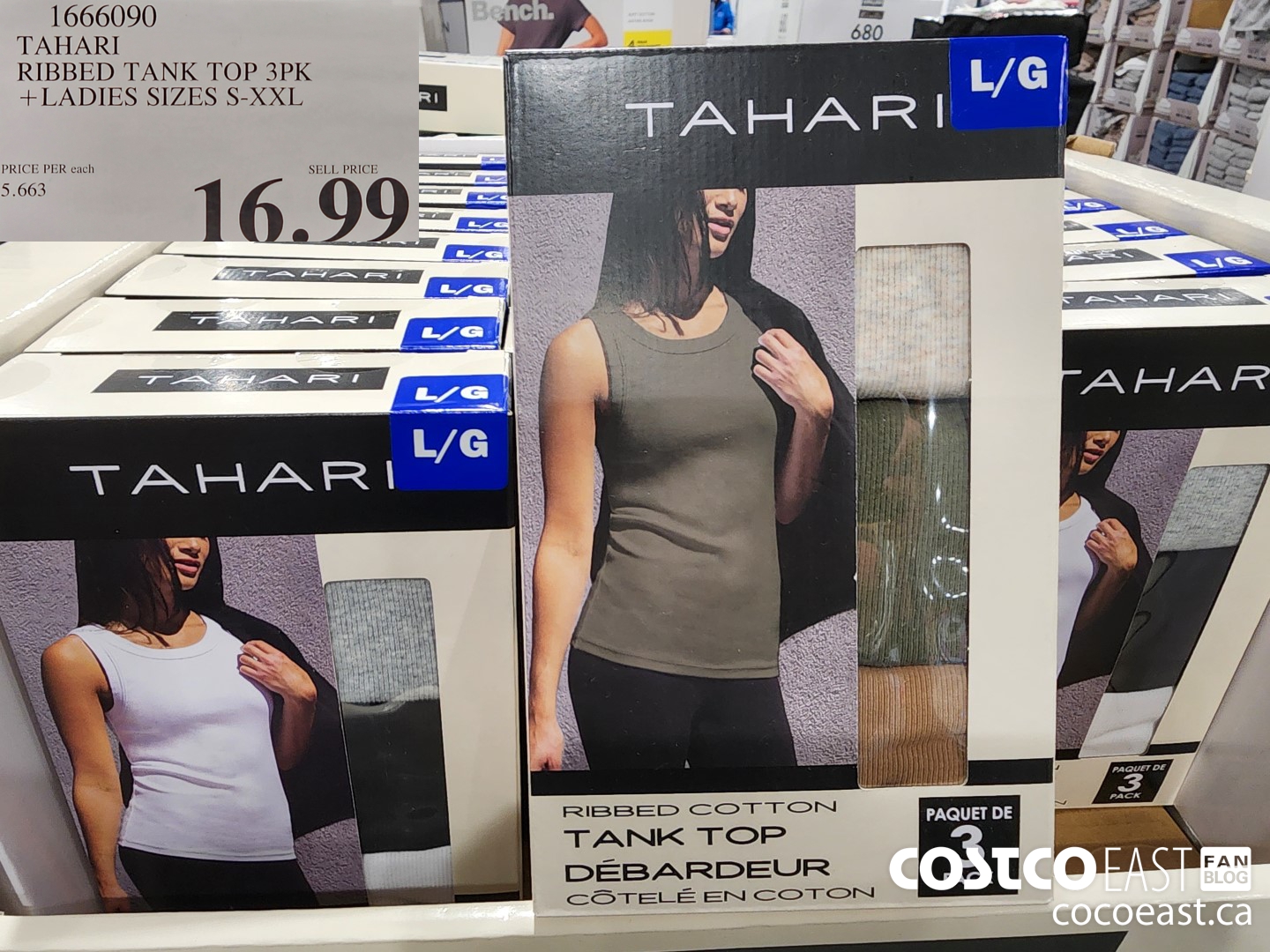 1666090 TAHARI RIBBED TANK TOP 3PK + LADIES SIZES S-XXL $16.99