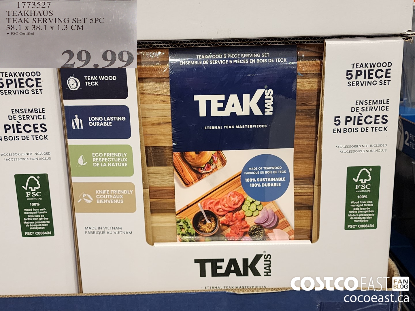 1773527 TEAKHAUS TEAK SERVING SET 5PC 38.1