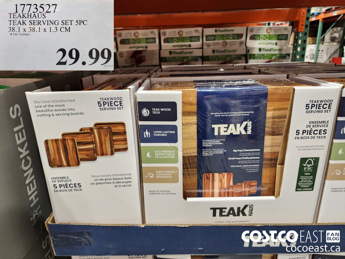 1773527 TEAKHAUS TEAK SERVING SET 5PC 38.1