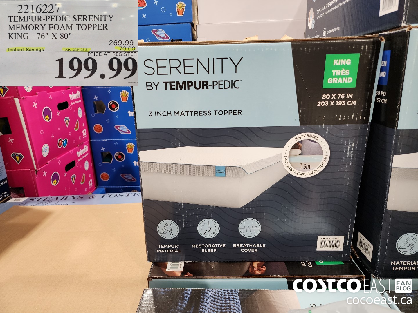 2216227 TEMPUR-PEDIC SERENITY MEMORY FOAM TOPPER KING - 76