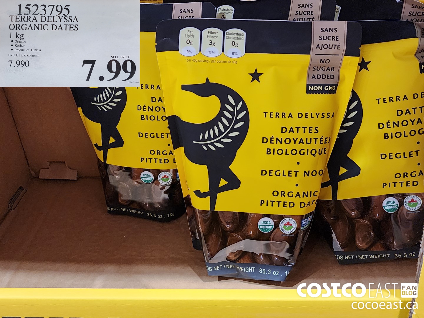 1523795 TERRA DELYSSA ORGANIC DATES 1 kg $7.99