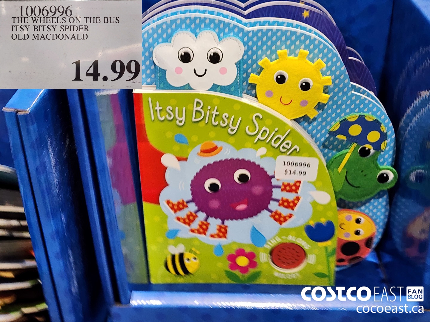 1006996 THE WHEELS ON THE BUS ITSY BITSY SPIDER OLD MACDONALD $14.99