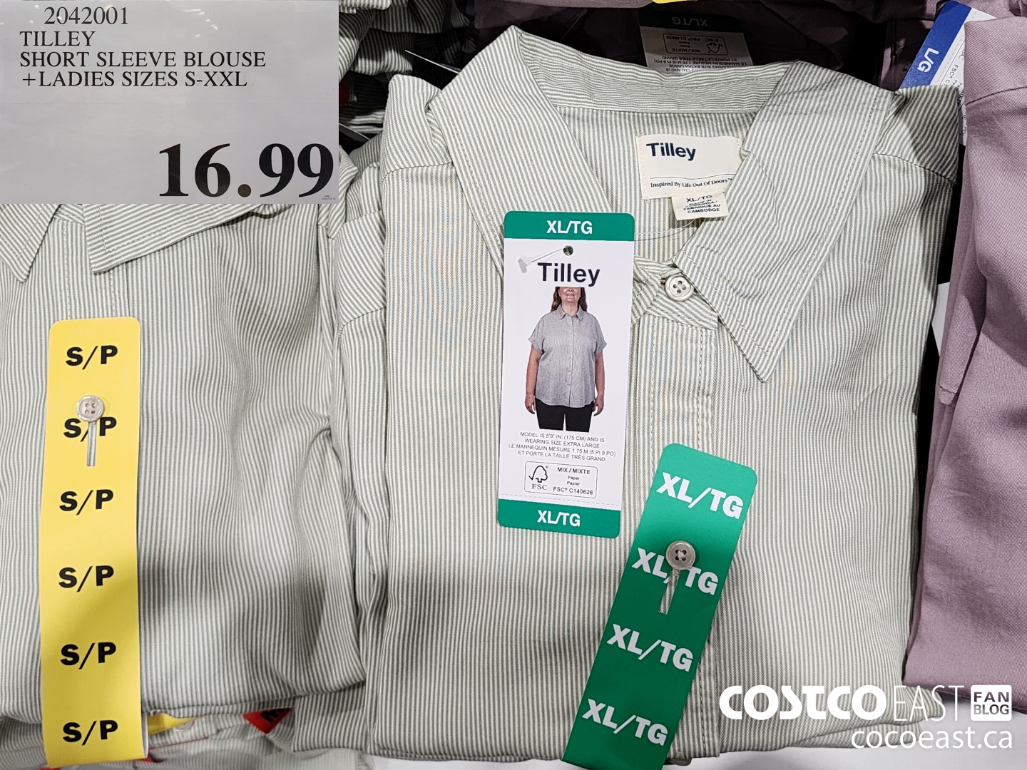 2042001 TILLEY SHORT SLEEVE BLOUSE +LADIES SIZES S-XXL $16.99