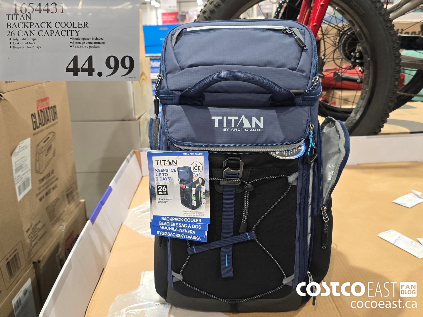 1654431 TITAN BACKPACK COOLER 26 CAN CAPACITY $44.99