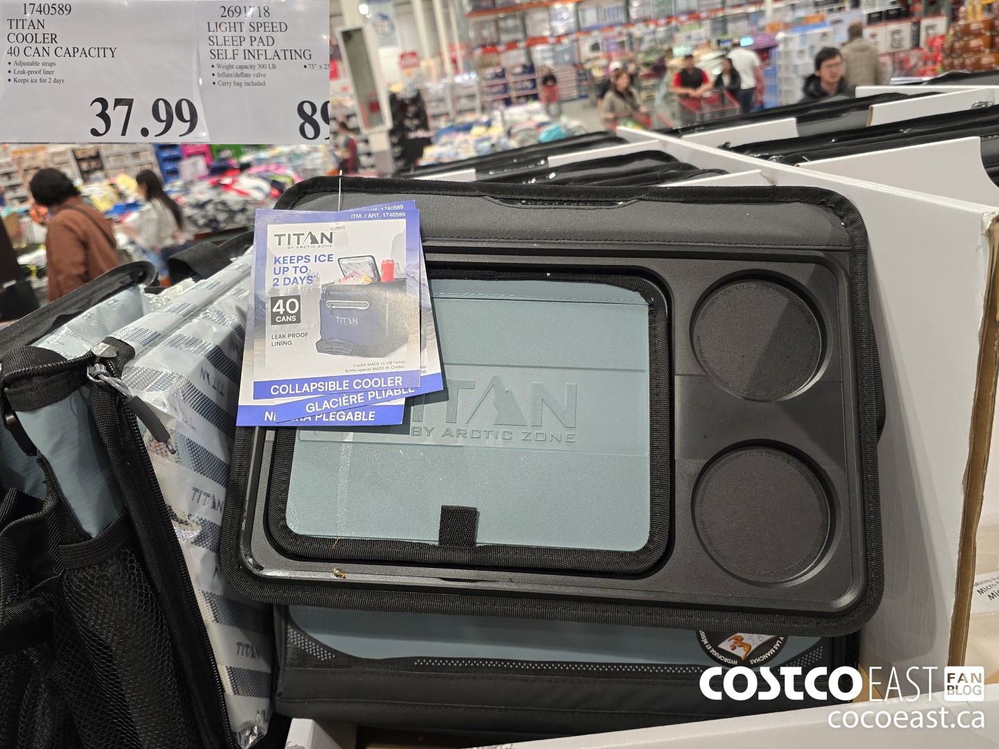 1740589 TITAN LIGHT SPEED COOLER SLEEP PAD 40 CAN CAPACITY SELF INFLATING $37.99