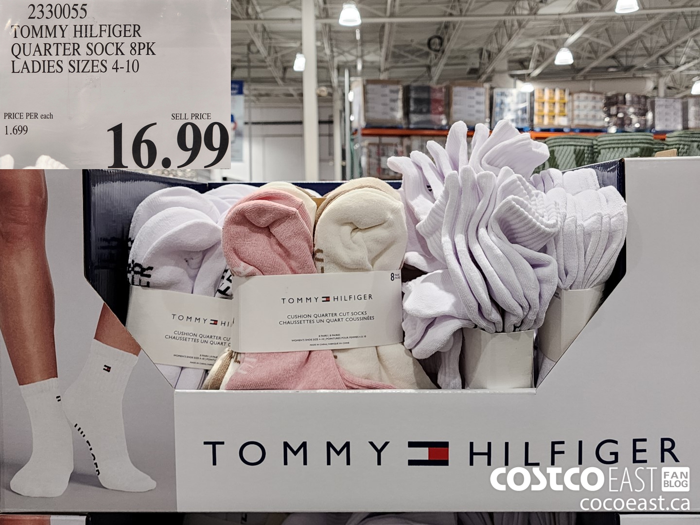 2330055 TOMMY HILFIGER QUARTER SOCK 8PK LADIES SIZES 4-10 $16.99