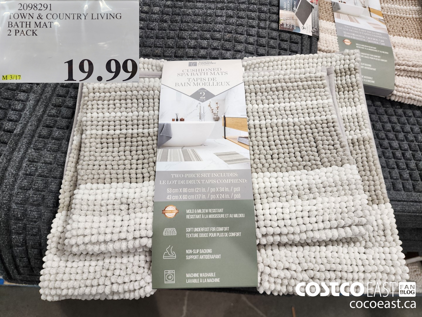 2098291 TOWN & COUNTRY LIVING BATH MAT 2 PACK $19.99