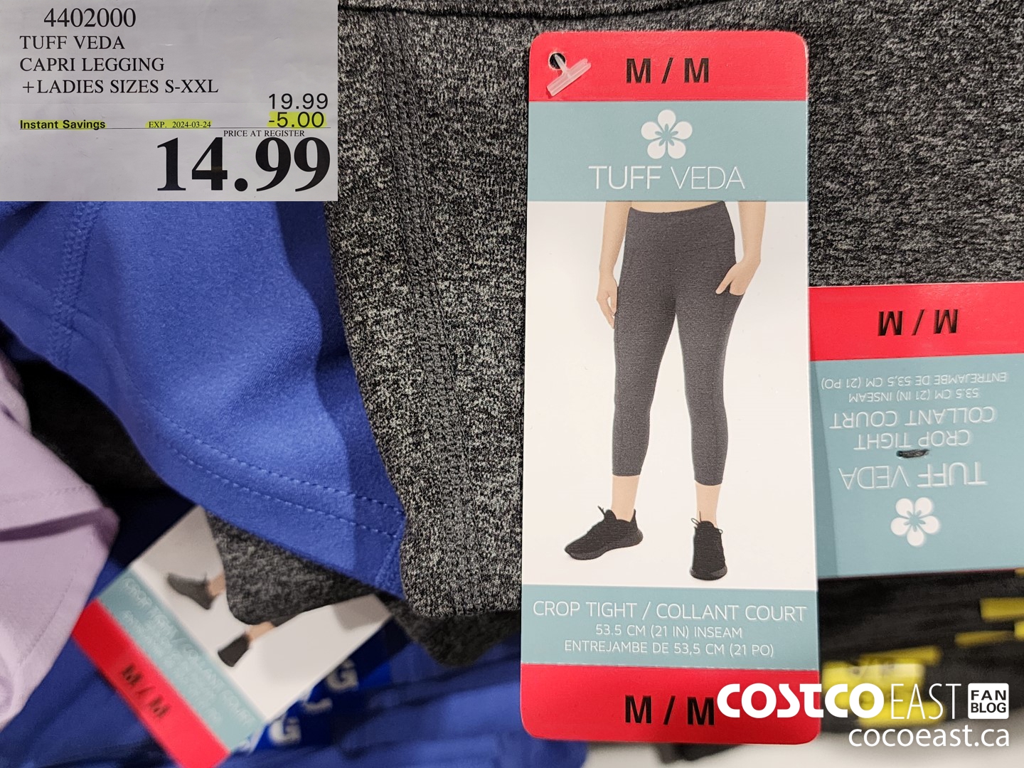 4402000 TUFF VEDA CAPRI LEGGING +LADIES SIZES S-XXL ($5.00 INSTANT SAVINGS EXPIRES ON 2024-03-24) $14.99