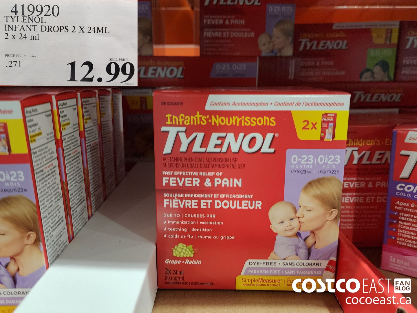 419920 TYLENOL INFANT DROPS 2 x 24ML $12.99