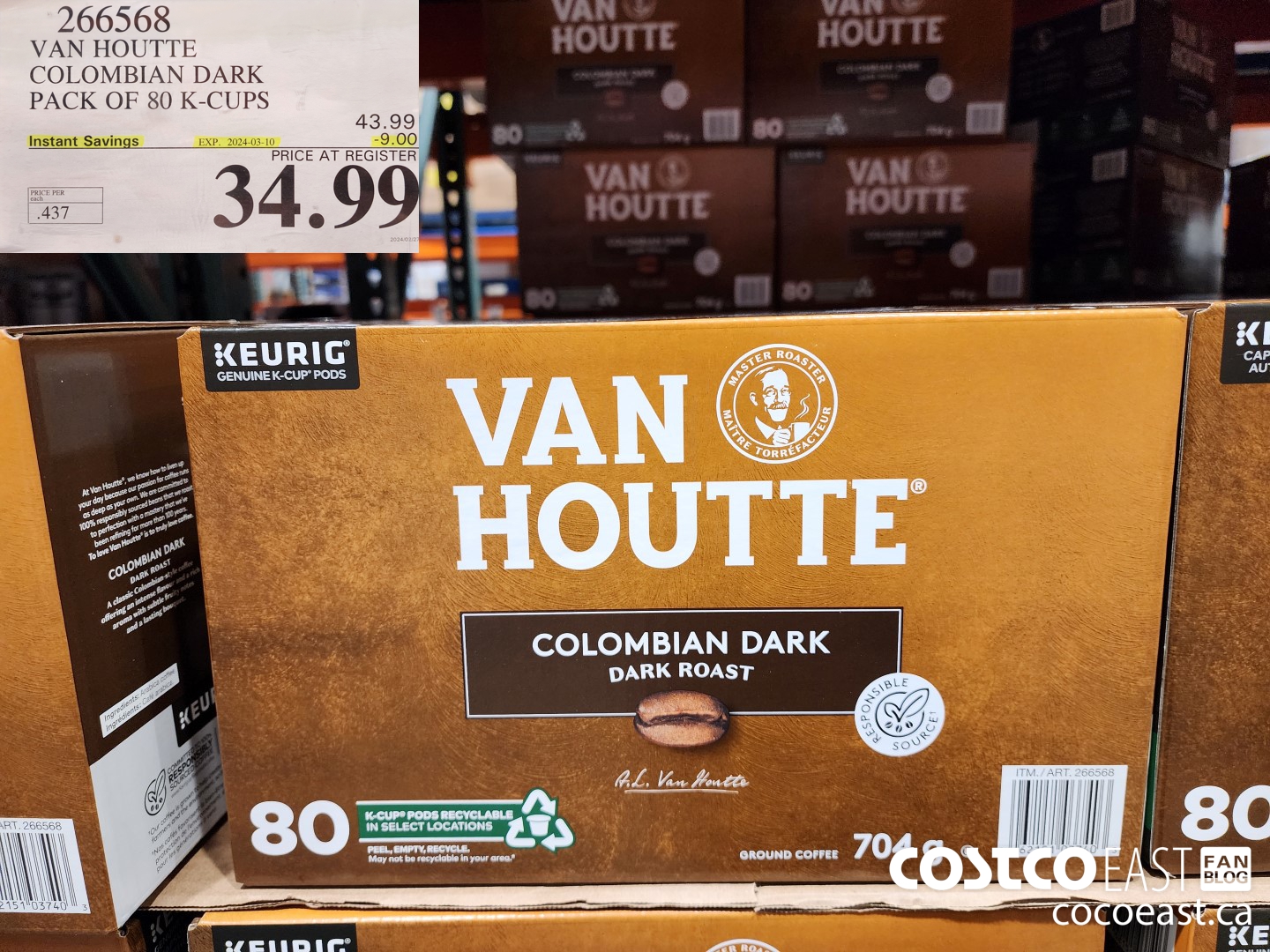 266568 VAN HOUTTE COLOMBIAN DARK PACK OF 80 K-CUPS ($9.00 INSTANT SAVINGS EXPIRES ON 2024-03-10) $34.99