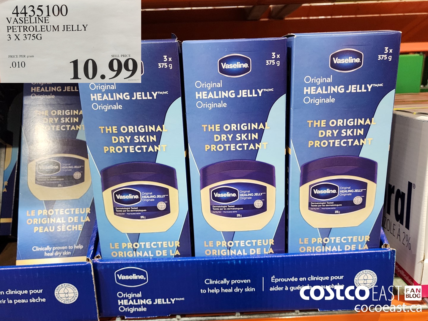 4435100 VASELINE PETROLEUM JELLY 3 X 375 G $10.99