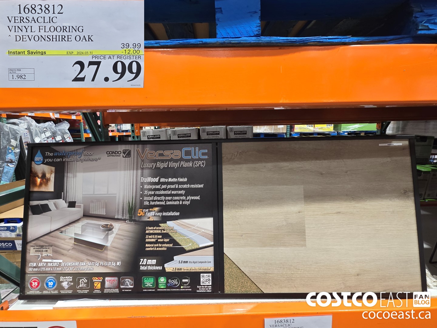 1683812 VERSACLIC VINYL FLOORING DEVON SHIRE OAK ($12.00 INSTANT SAVINGS EXPIRES ON 2024-03-31) $27.99