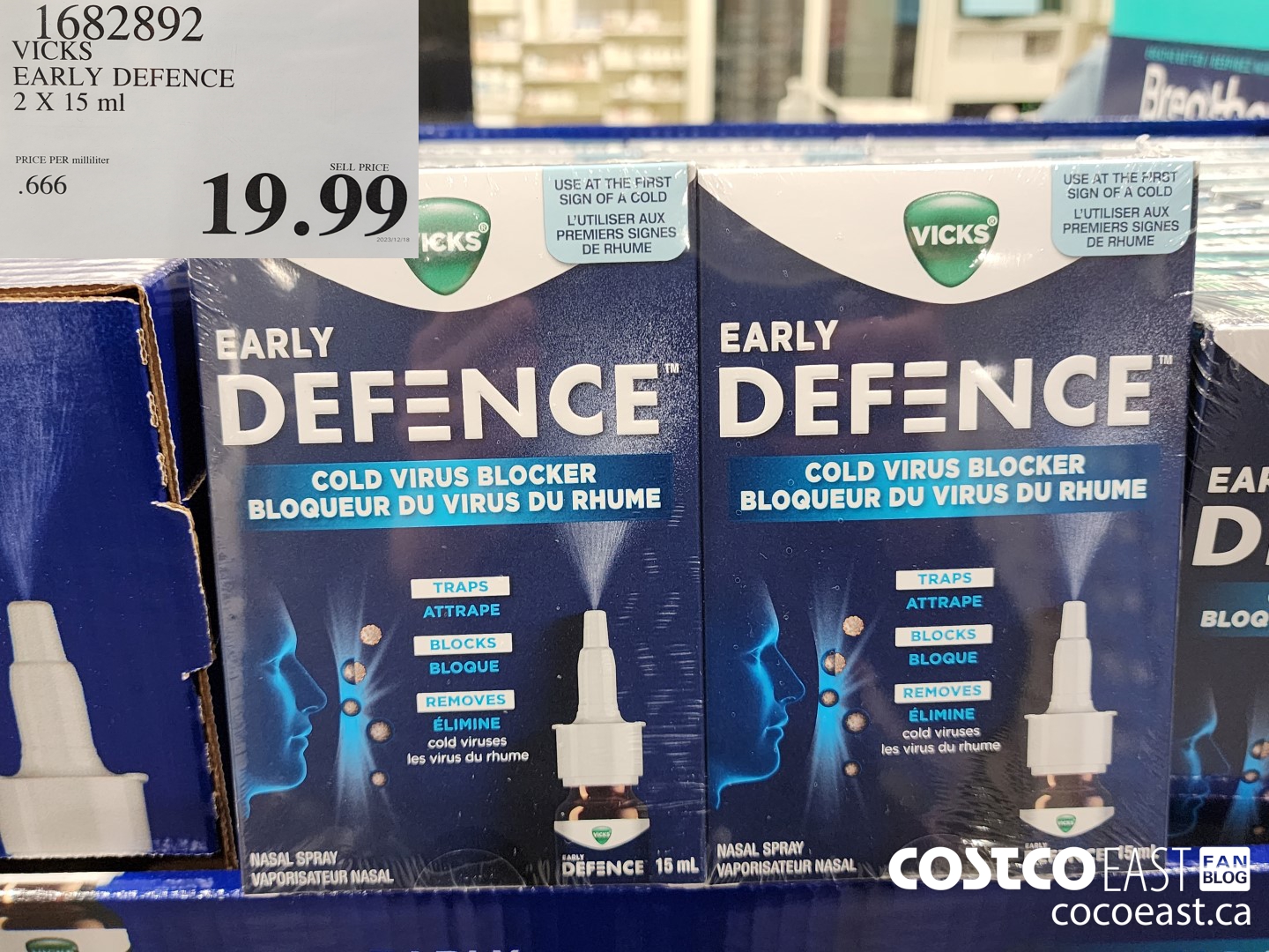 1682892 VICKS EARLY DEFENCE 2 X 15 ml $19.99