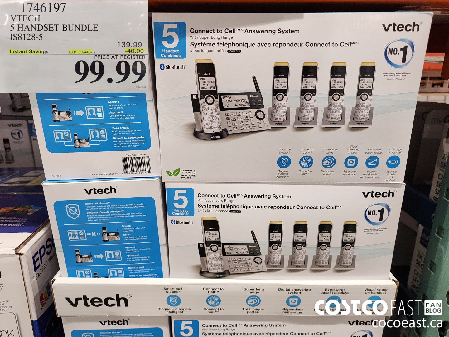 1746197 VTECH S HANDSET BUNDLE IS8128-5 ($40.00 INSTANT SAVINGS EXPIRES ON 2024-03-17) $99.99