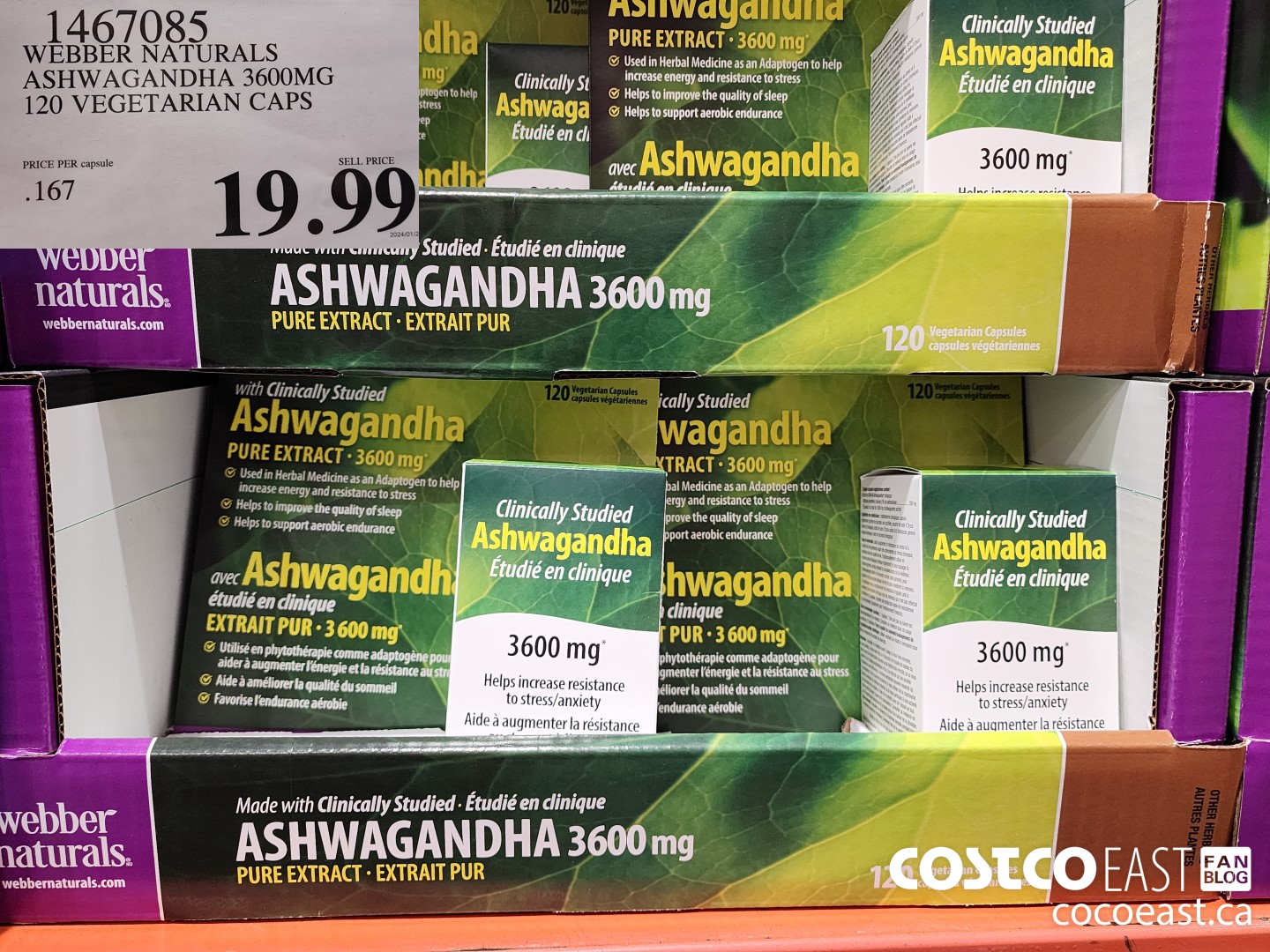 1467085 WEBBER NATURALS ASHWAGANDHA 3600MG 120 VEGETARIAN CAPS $19.99
