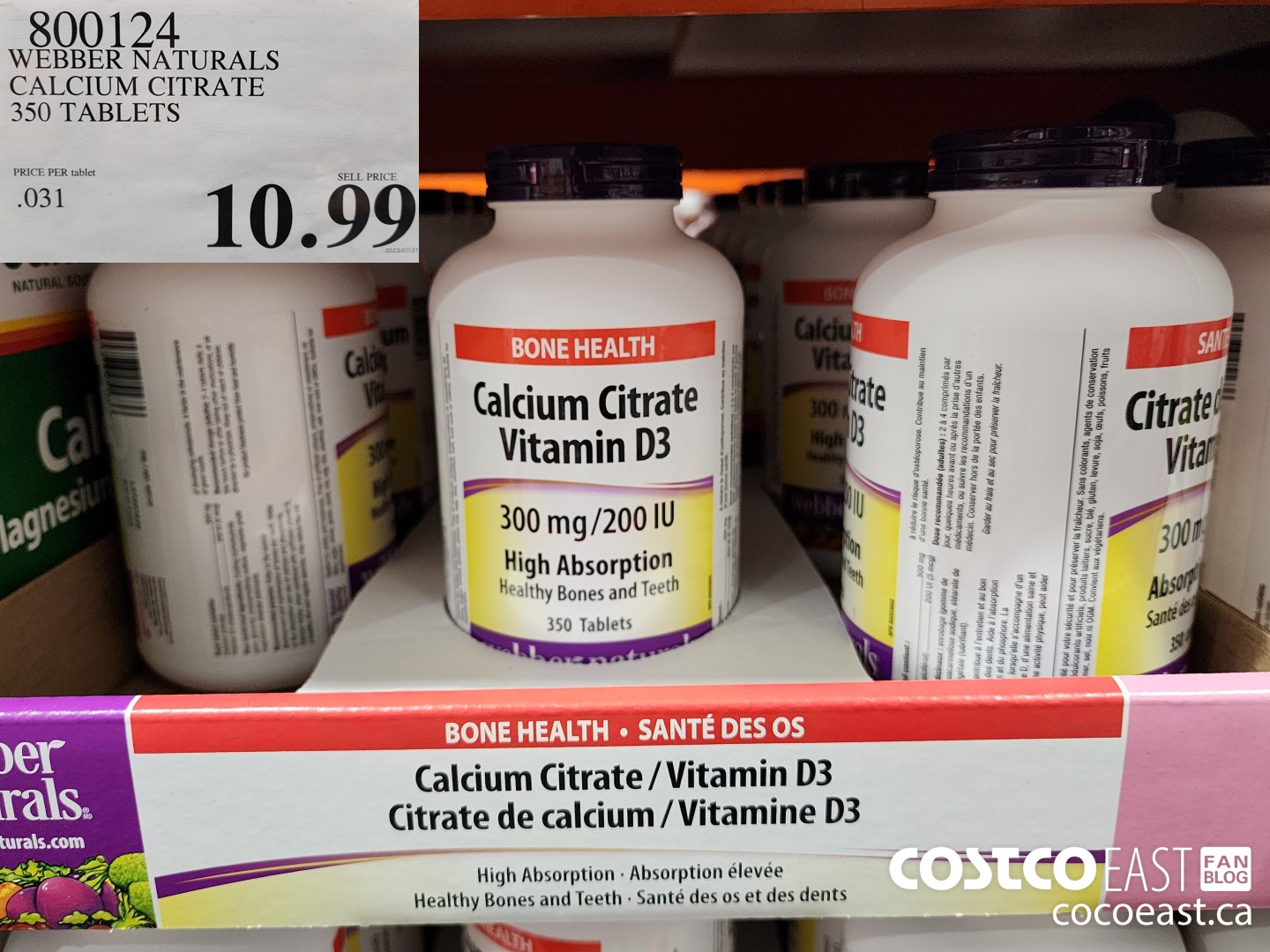 800124 WEBBER NATURALS CALCIUM CITRATE 350 TABLETS $10.99