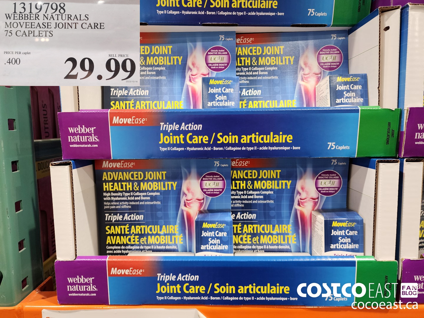 1319798 WEBBER NATURALS MOVEEASE JOINT CARE 75 CAPLETS $29.99