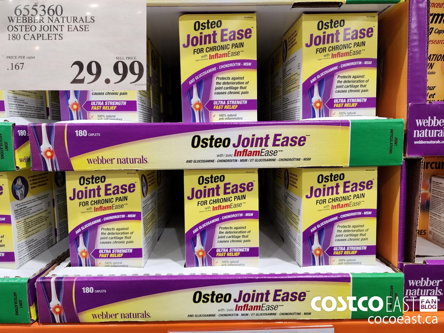 655360 WEBBER NATURALS OSTEO JOINT EASE 180 CAPLETS $29.99