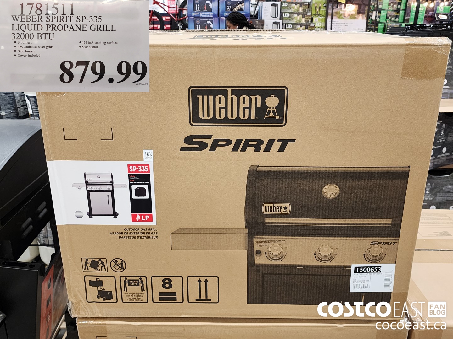 1781511 WEBER SPIRIT SP-335 LIQUID PROPANE GRILL 32000 BTU $879.99