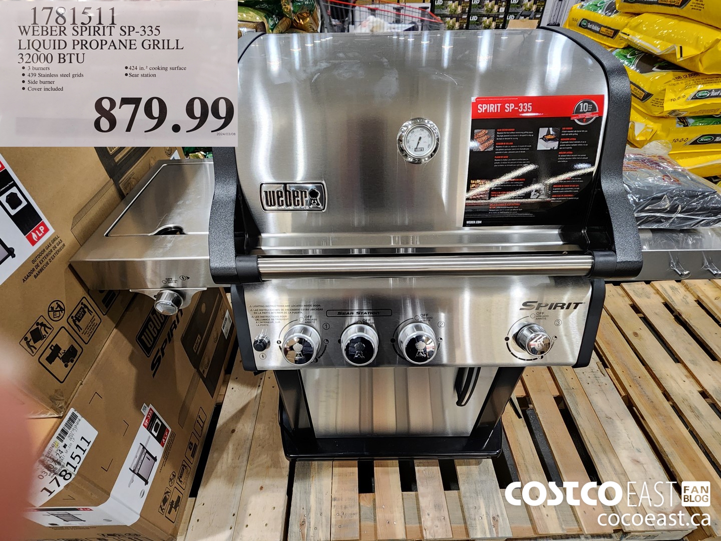 1781511 WEBER SPIRIT SP-335 LIQUID PROPANE GRILL 32000 BTU $879.99