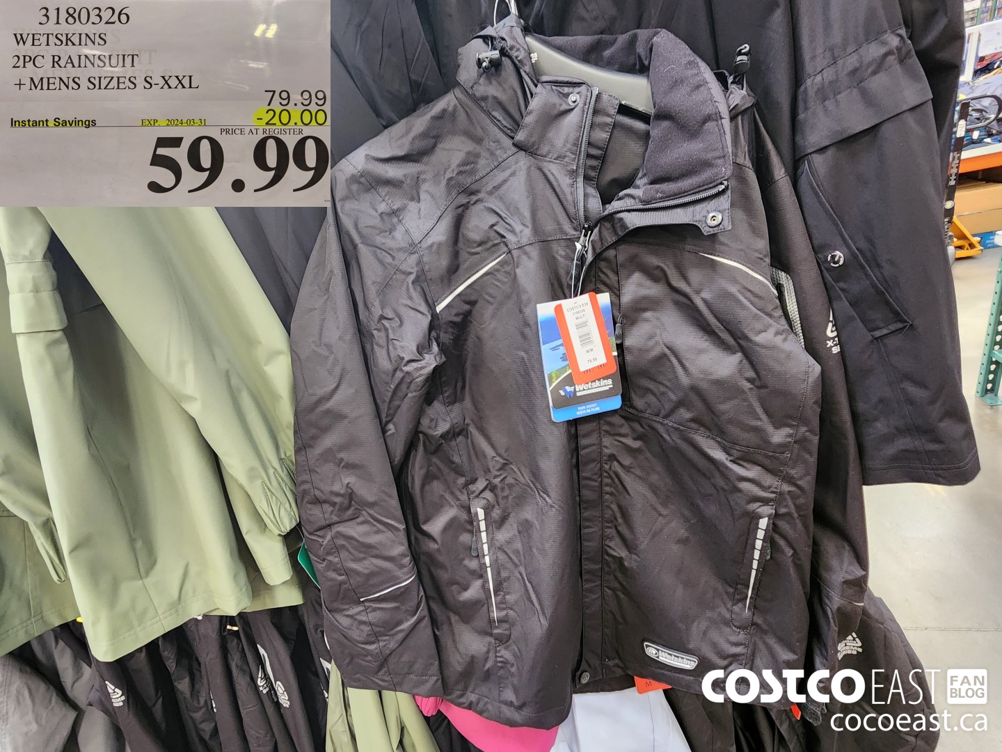 3180326 WETSKINS 2PC RAINSUIT +MENS SIZES S-XXL ($20.00 INSTANT SAVINGS EXPIRES ON 2024-03-31) $59.99