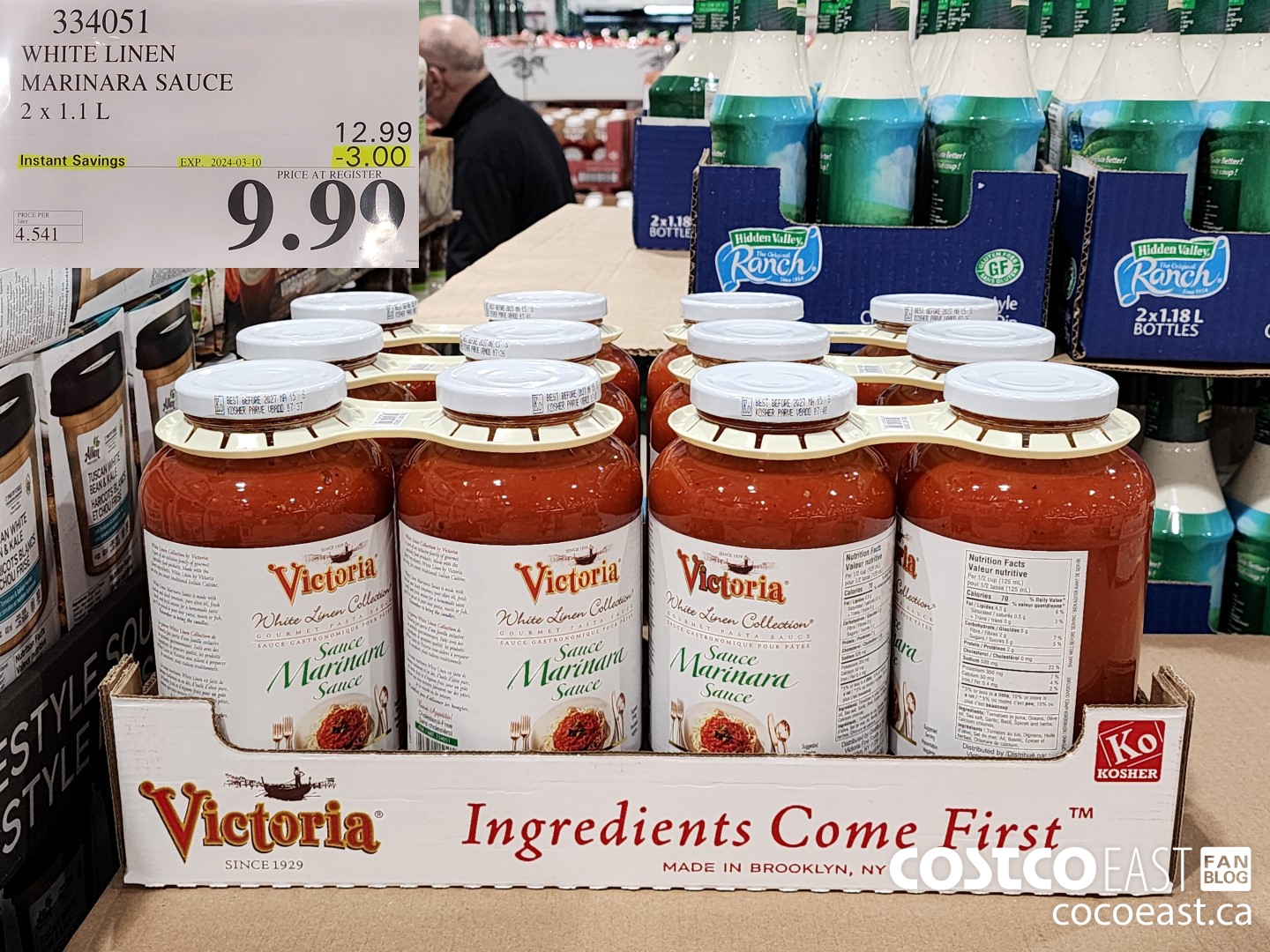 334051 WHITE LINEN MARINARA SAUCE 2 X 1.1L ($3.00 INSTANT SAVINGS EXPIRES ON 2024-03-10) $9.99