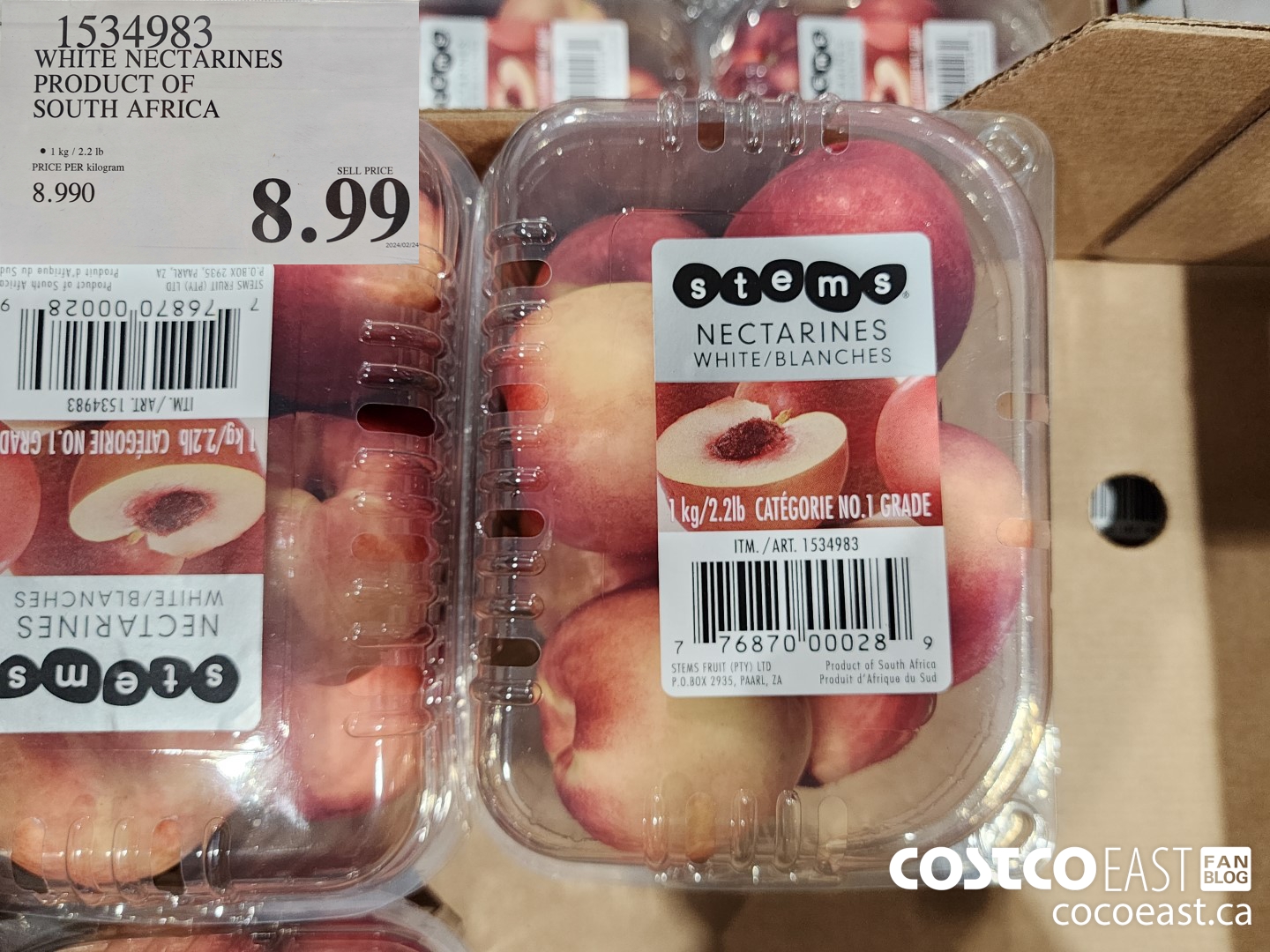 1534983 WHITE NECTARINES PRODUCT OF SOUTH AFRICA $8.99