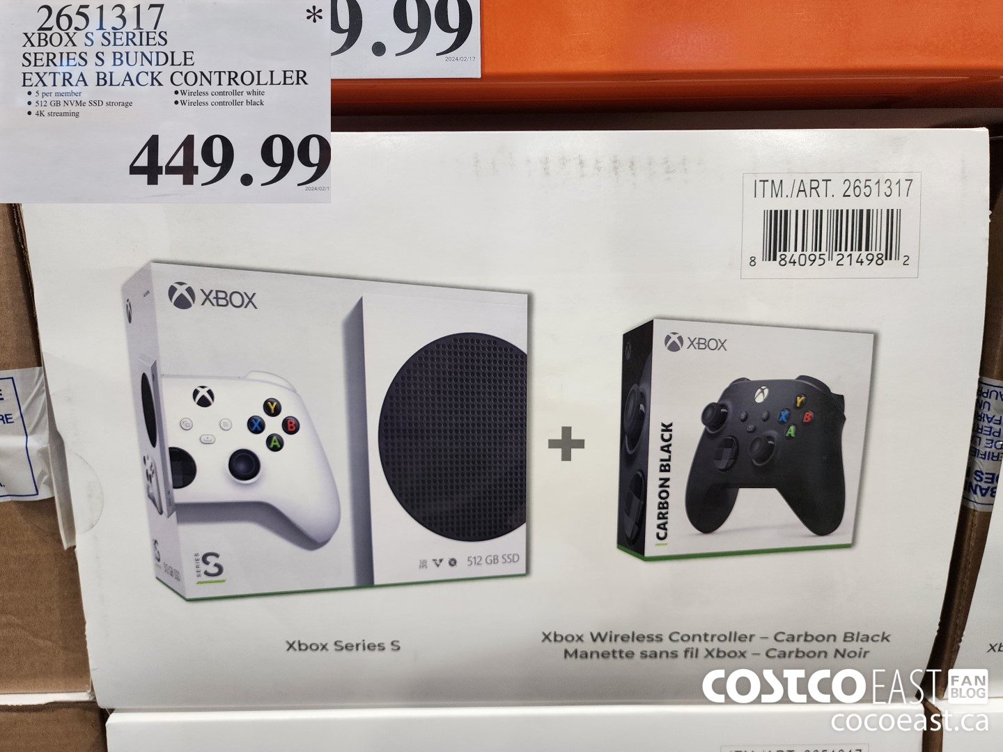 2651317 XBOX S SERIES SERIES S BUNDLE EXTRA BLACK CONTROLLER $449.99