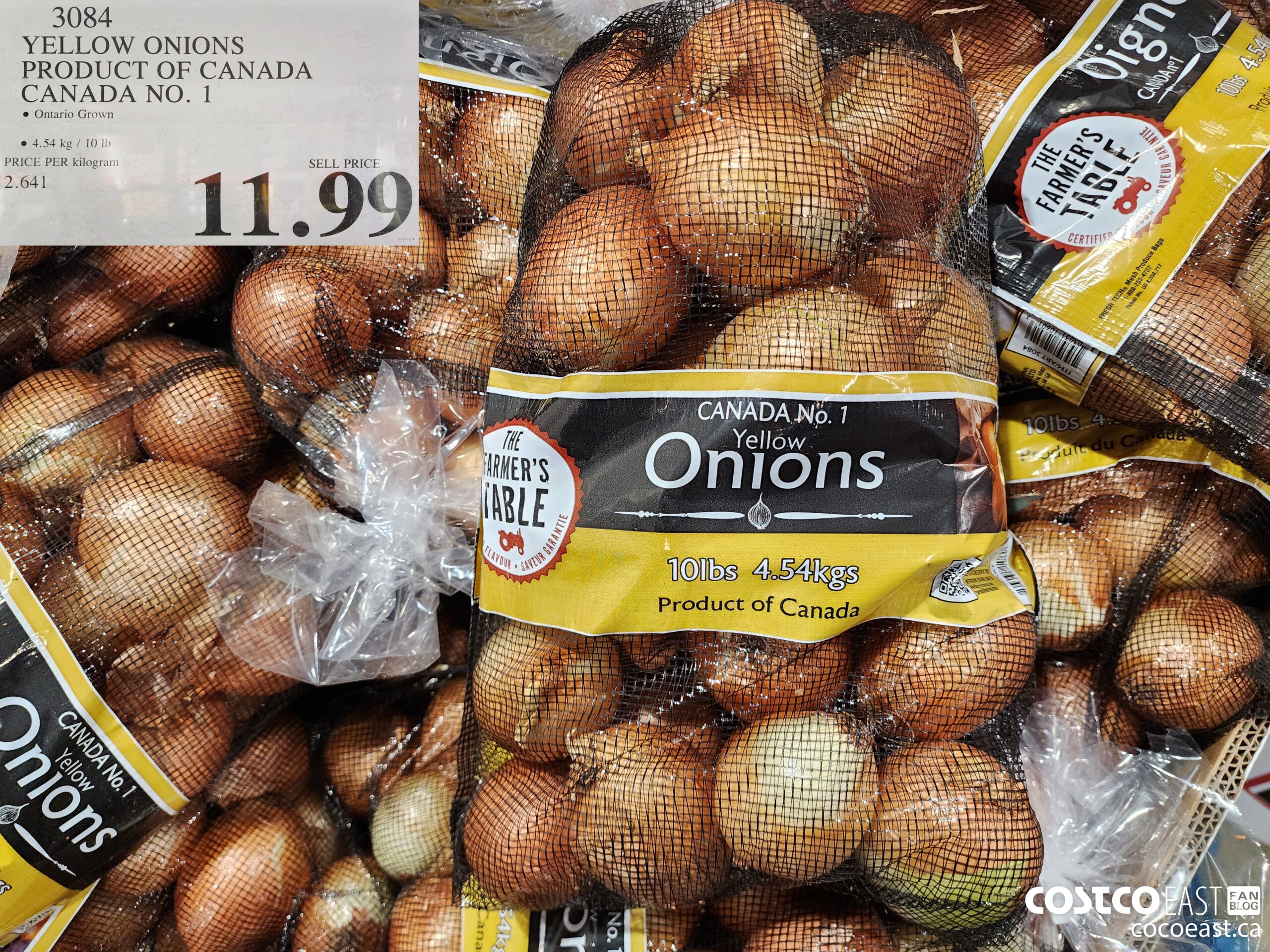 3084 YELLOW ONIONS PRODUCT OF CANADA CANADA NO. 1 $11.99