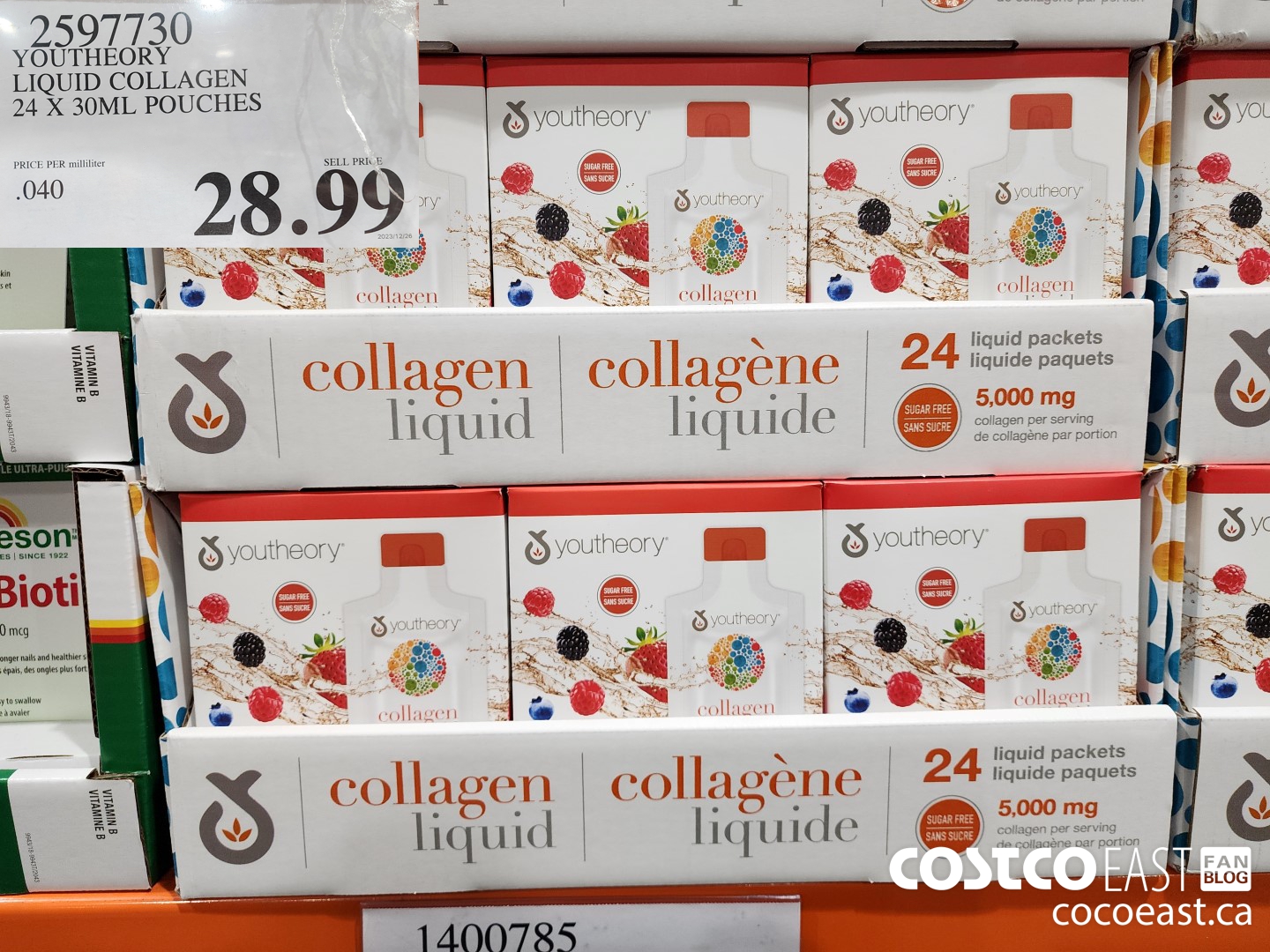 2597730 YOUTHEORY LIQUID COLLAGEN 24 X 30ML POUCHES $28.99