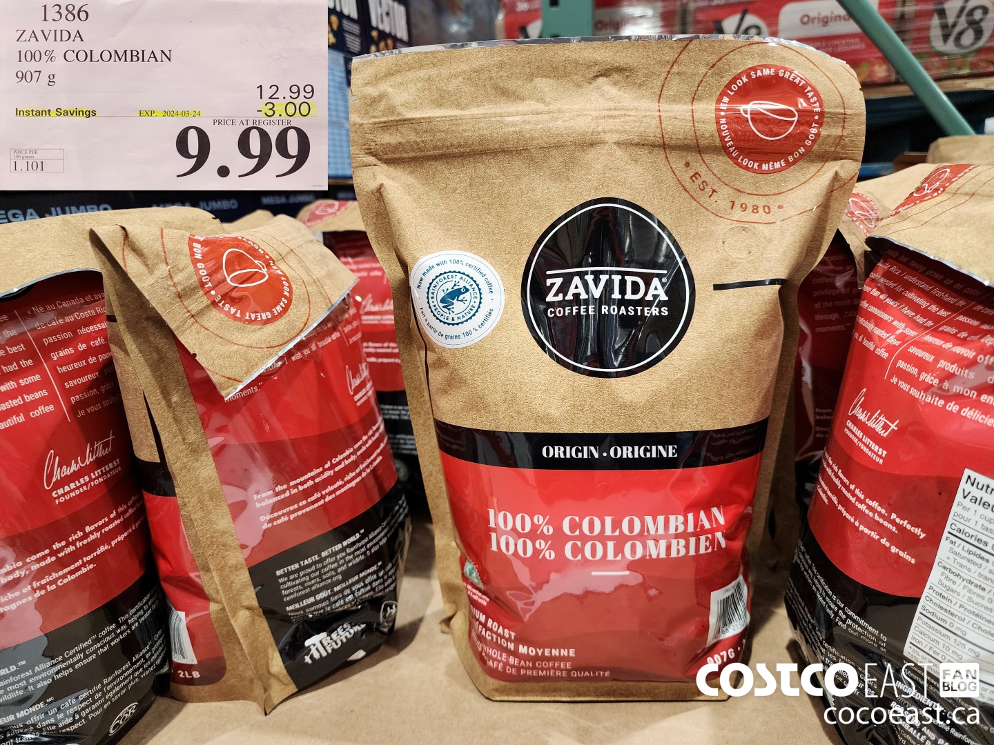 1386 ZAVIDA 100% COLOMBIAN 907 g ($3.00 INSTANT SAVINGS EXPIRES ON 2024-03-24) $9.99
