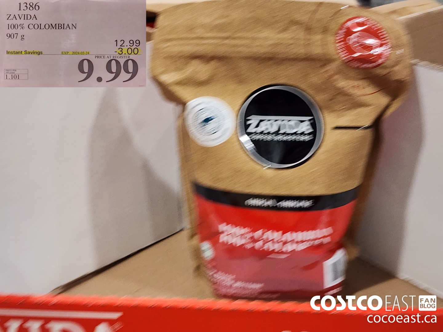 1386 ZAVIDA 100% COLOMBIAN 907 g ($3.00 INSTANT SAVINGS EXPIRES ON 2024-03-24) $9.99
