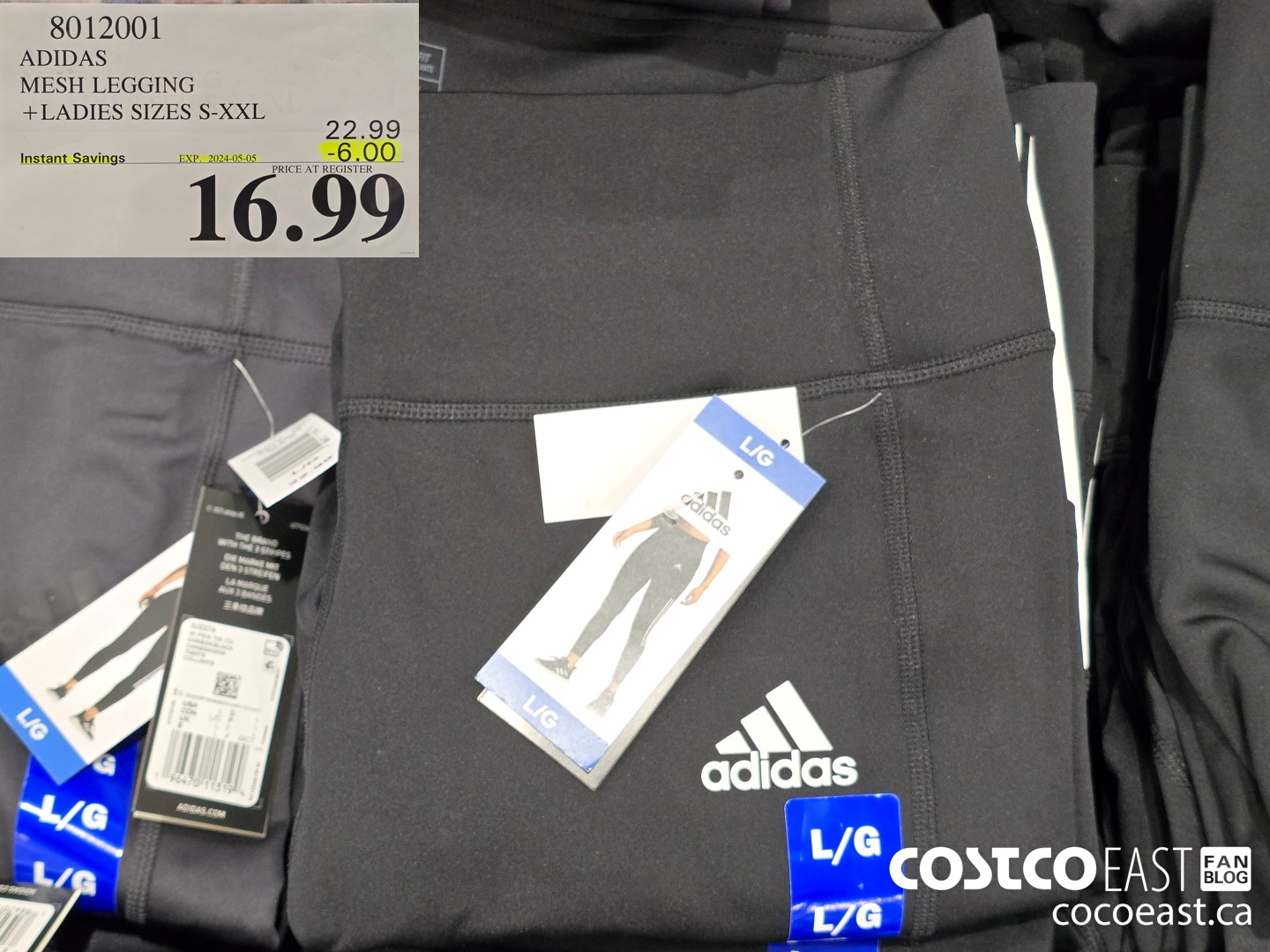 8012001 ADIDAS MESH LEGGING + LADIES SIZES S-XXL ($6.00 INSTANT SAVINGS EXPIRES ON 2024-05-05) $16.99