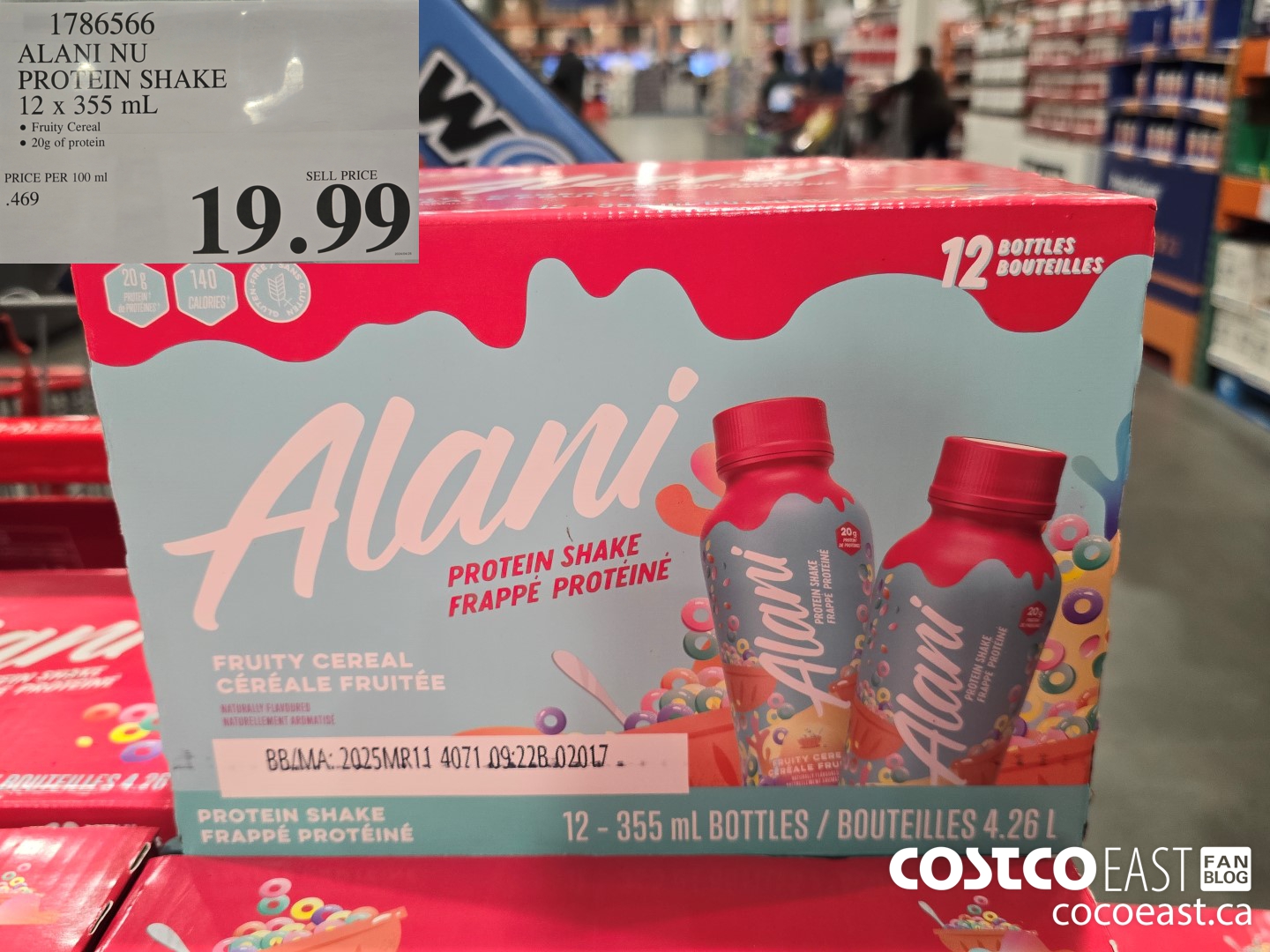 1786566 ALANI NU PROTEIN SHAKE 12 X 355 ML $19.99