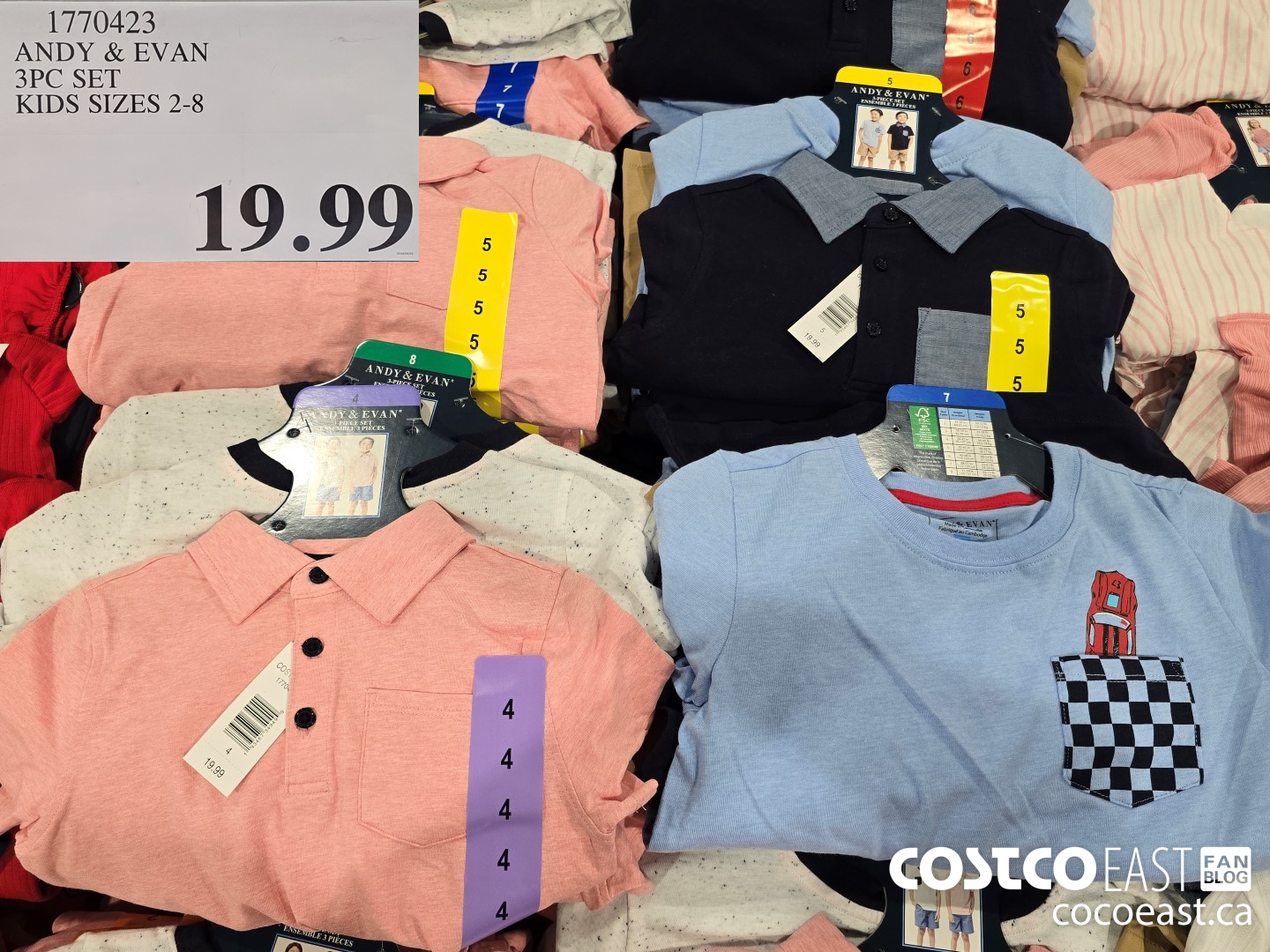 1770423 ANDY & EVAN 3PC SET KIDS SIZES 2-8 $19.99